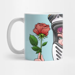 Girl rider with rose Mug